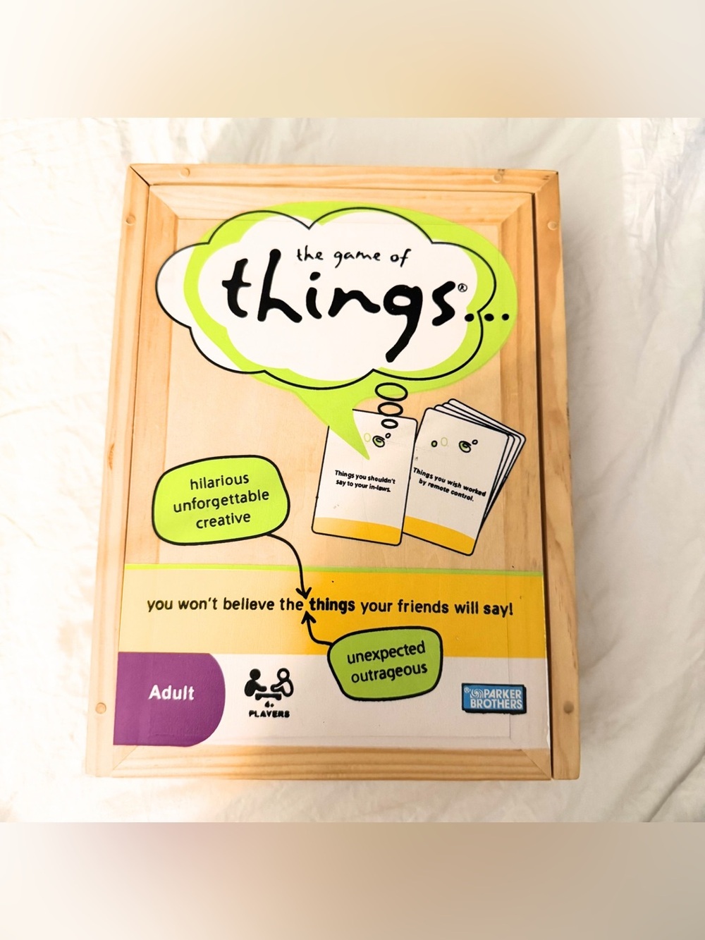 The Game of Things Parker Brothers Adult Party Game Wooden Box